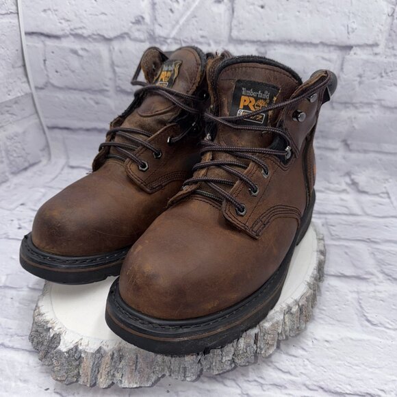 Timberland Pro 33034 24/7 Pit Boss Steel Toe Boots Brown 9.5 W Cushion Safety - Picture 4 of 12